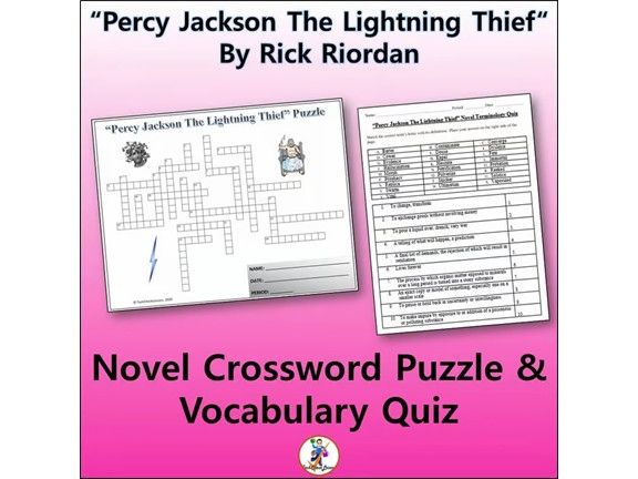 Crossword & Vocab Quiz for "Percy Jackson The Lightning Thief" by Rick Riordan