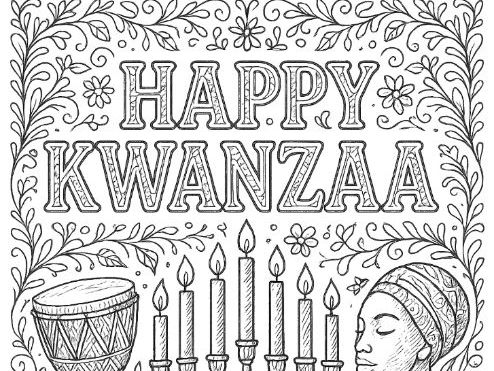 Happy Kwanzaa Colouring Page