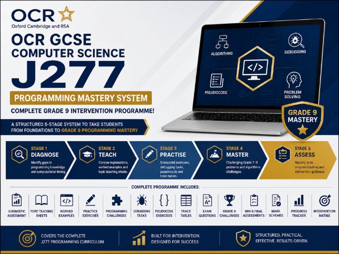 OCR GCSE Computer Science J277 Programming Mastery System | Complete Grade 9 Intervention Programme!