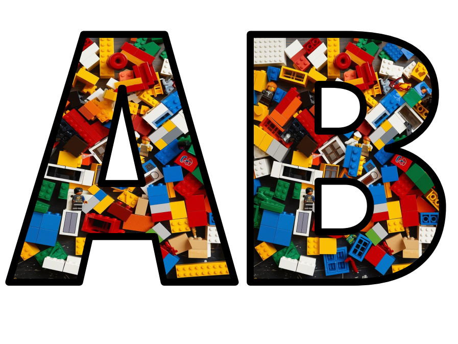 Bright Lego Toy Building Blocks Legos Lettering Set Display Title ...
