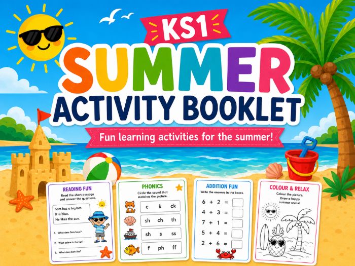 KS1 Summer Activity Booklet - Printable End of Term / Summer Holiday Activities