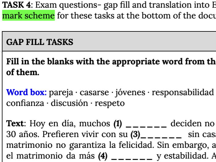 Spanish GCSE to A Level -Bridging the gap pack