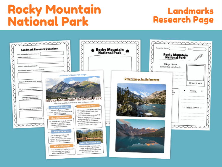 Rocky Mountain National Park Research Project | Landmark Worksheets