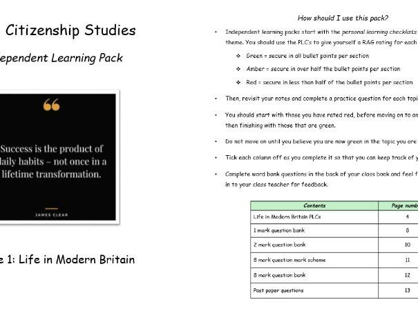 AQA Citizenship Studies revision booklet