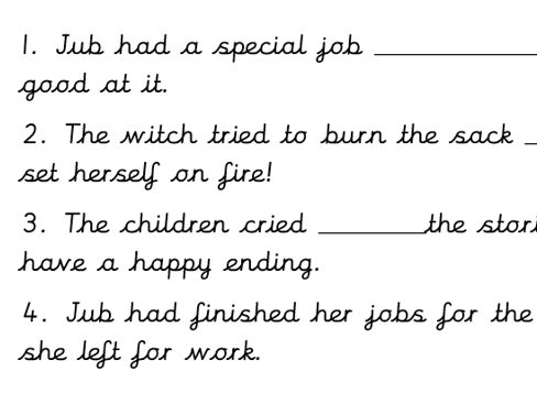 The Lost Happy Endings - adding conjunctions