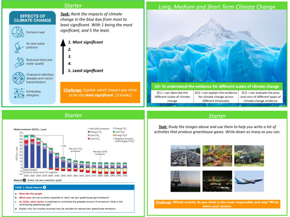 Cambridge iGCSE Geography Climate Change Lessons