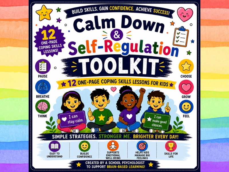 Calm Down Toolkit for Kids | Self Regulation Activities | Coping Skills Lessons | SEL Resource