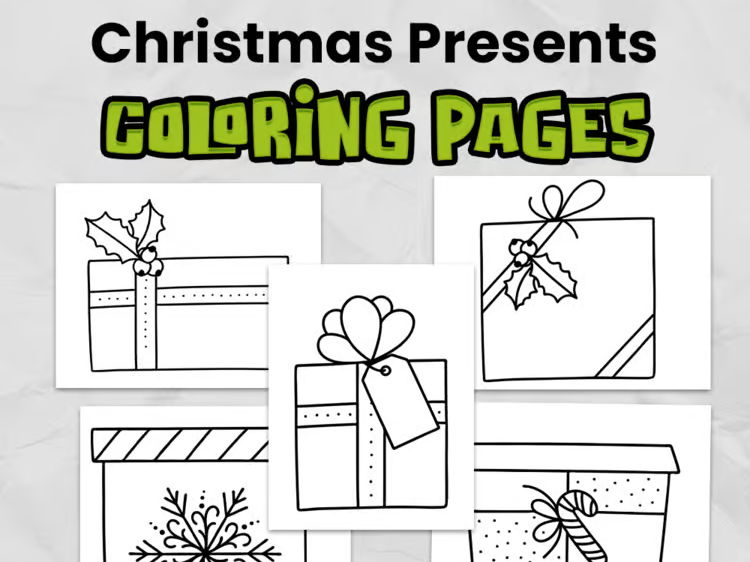 Christmas Present Coloring Pages for Elementary | Easy, Print & Go Printables