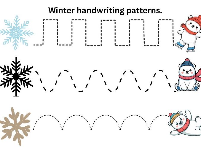 Winter Handwriting Pattern Mats - 2 designs