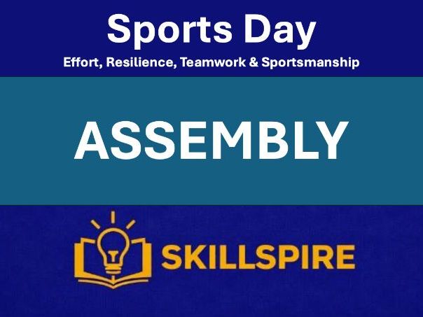 Sports Day Assembly | 20 Slides + Full Speaker Notes | Effort, Resilience, Teamwork & Sportsmanship