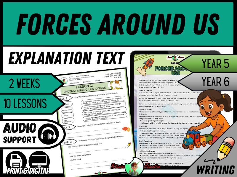 Forces Around Us | Explanation Writing Pack | Year 5/6