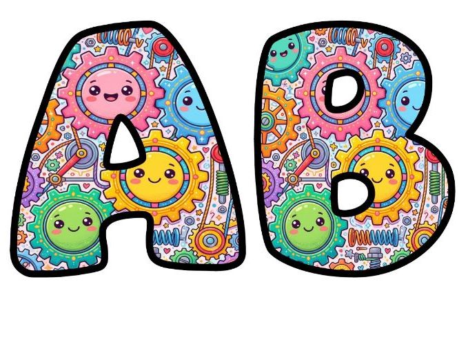 Cogs and Gears Bubble Letters | Art and Music Bulletin Board Letters | Classroom Display Pack
