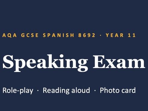 GCSE Spanish Speaking Exam Refresher: Role-Plays, Photo Card & Conversation (AQA-style)