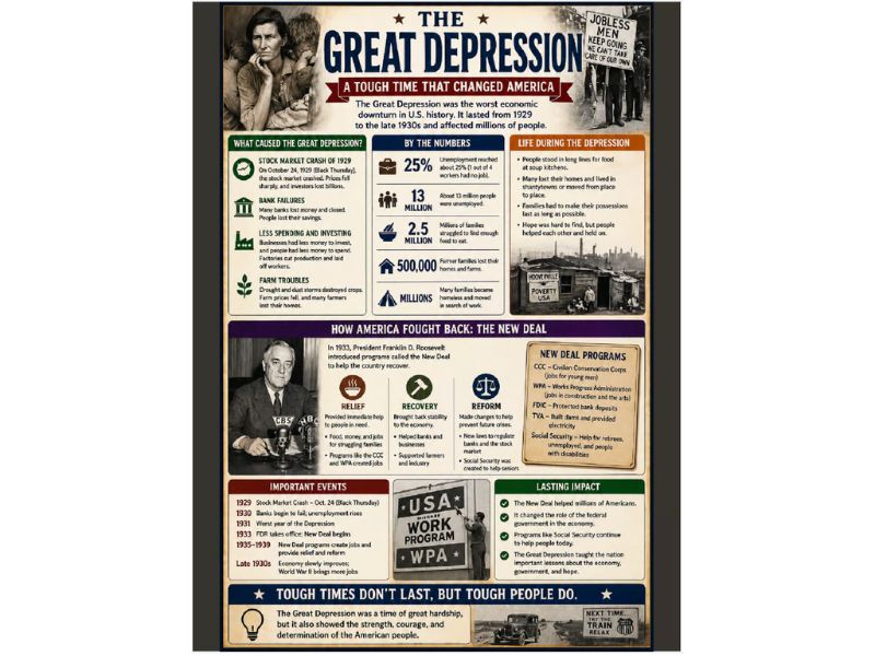 The Great Depression 18"x24" Classroom Poster