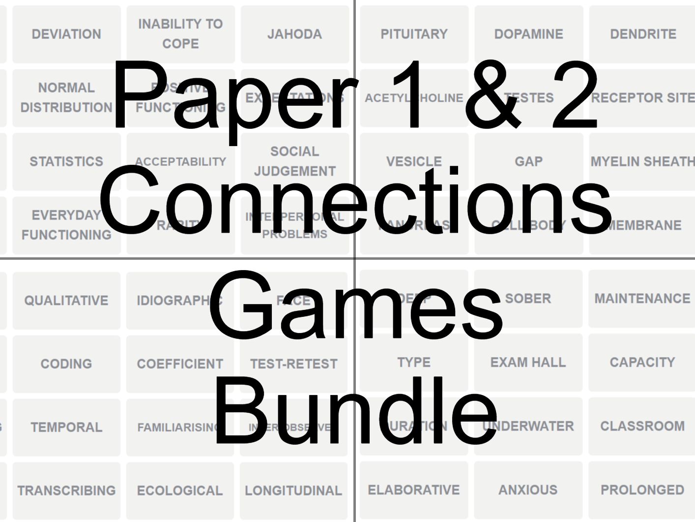 AQA Psychology PAPER 1 & 2 Connections Games (NEW SPEC)