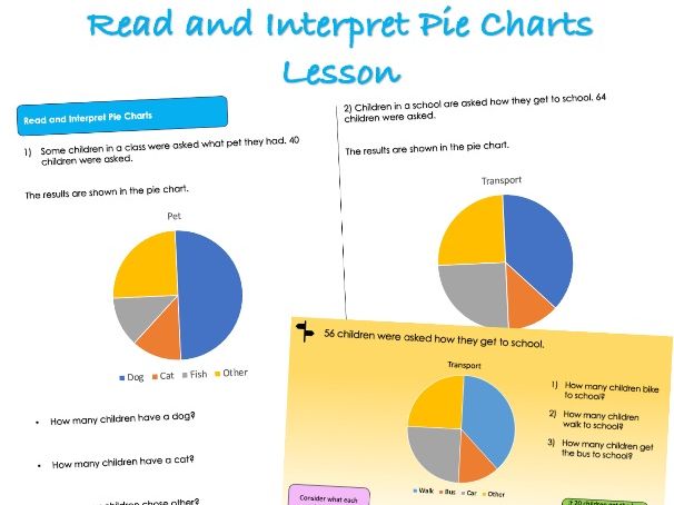 Year 6 Statistics - Read and Interpret Pie Charts Lesson