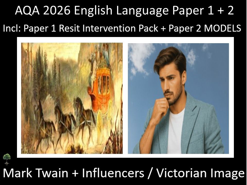 Two AQA 2026 English Language Paper 1 + 2 Mocks | Resit Intervention | Models