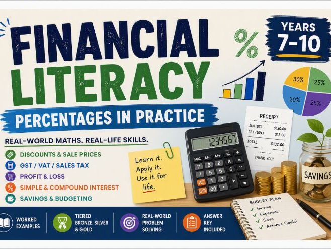 Financial Literacy: Percentages in Practice | Discounts, Tax, Profit & Interest (Years 7-10)