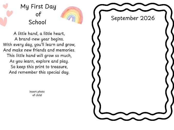 My First Day of School