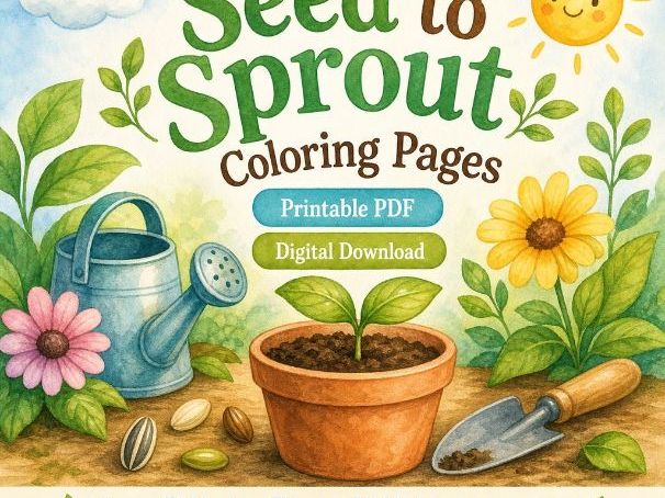 Seed to Sprout Coloring Pages