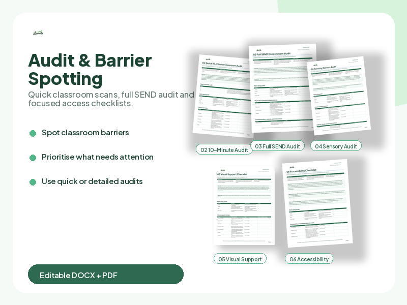 SEND Audit & Barrier Spotting Pack for Primary Teachers and SENCOs