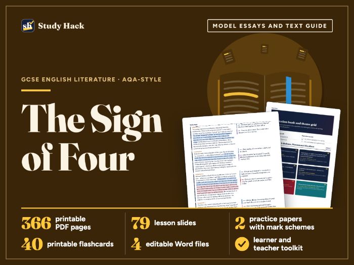 GCSE English Literature The Sign of Four: AQA-style model essays, workbook and lessons