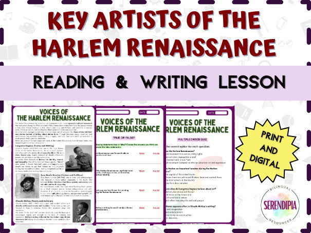 Harlem Renaissance Artists | Reading Comprehension Activities | Black History KS3 Literacy