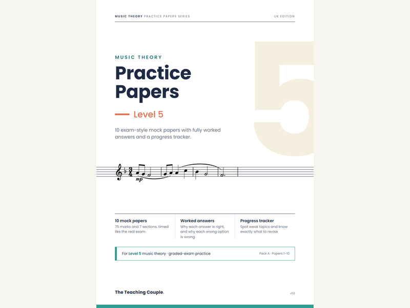 Level 5 Music Theory Practice Papers – Pack A (10 Mock Papers)