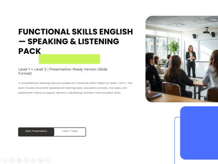 Functional Skills Speaking & Listening Lesson Pack 2026 – 2027Practice (Level 1–2 · No Prep)