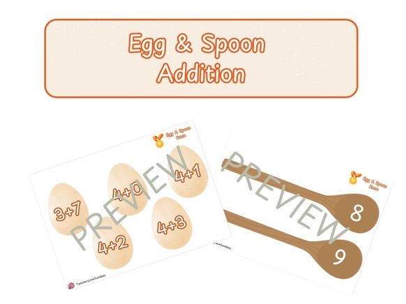 Egg & Spoon Race Addition to Ten (Not crossing the tens boundary)