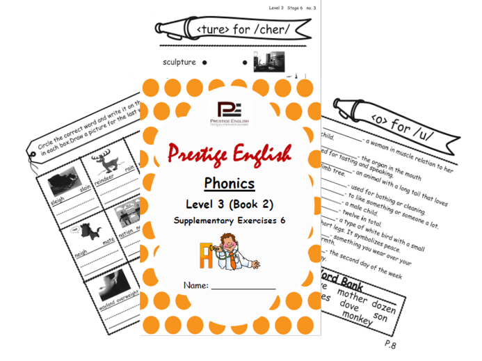 Phonics Book – Level 3 (Book 2) – Supplementary Exercises 6 ( Jolly Phonics )