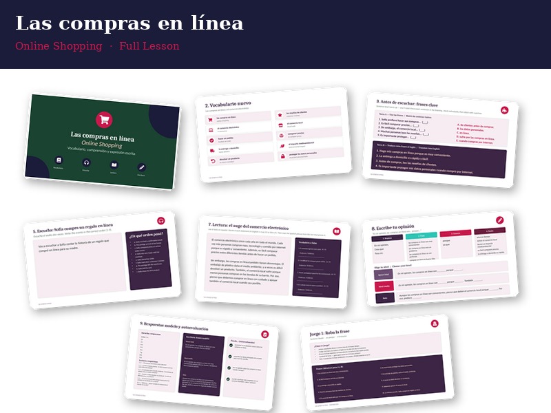 Online Shopping Spanish Lesson - Conti Style
