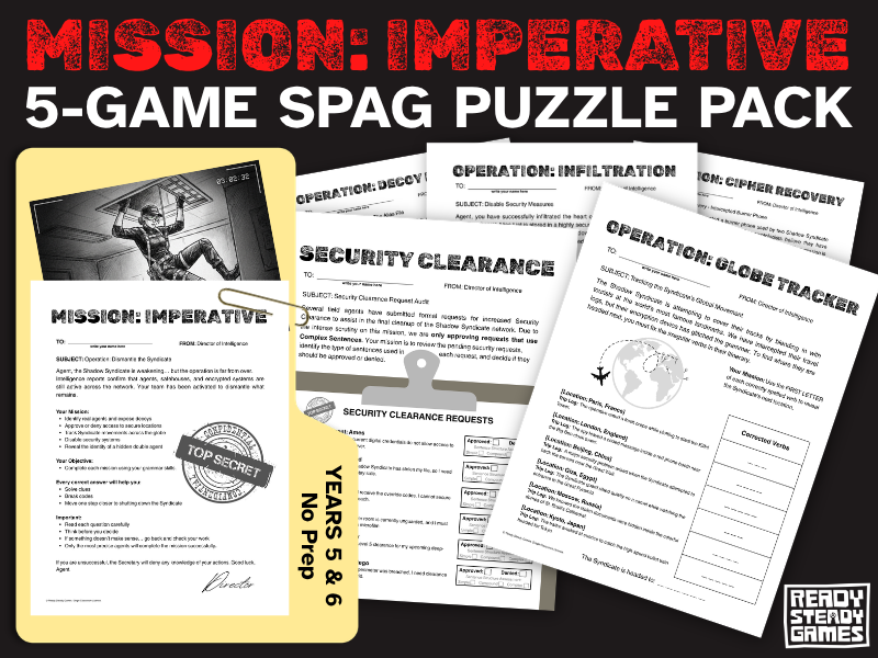 KS2 SPaG Puzzle Pack | SATs Grammar Revision Games | Year 5 & Year 6 | Mission: Imperative