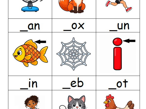 CVC Missing Initial Sounds worksheet