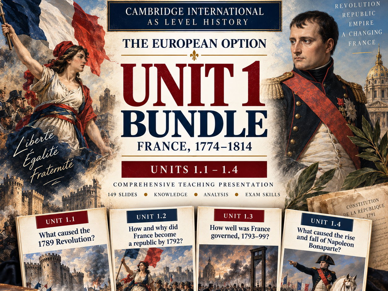 Cambridge AS Level History 9489 | France 1774–1814 | French Revolution & Napoleon Complete Bundle