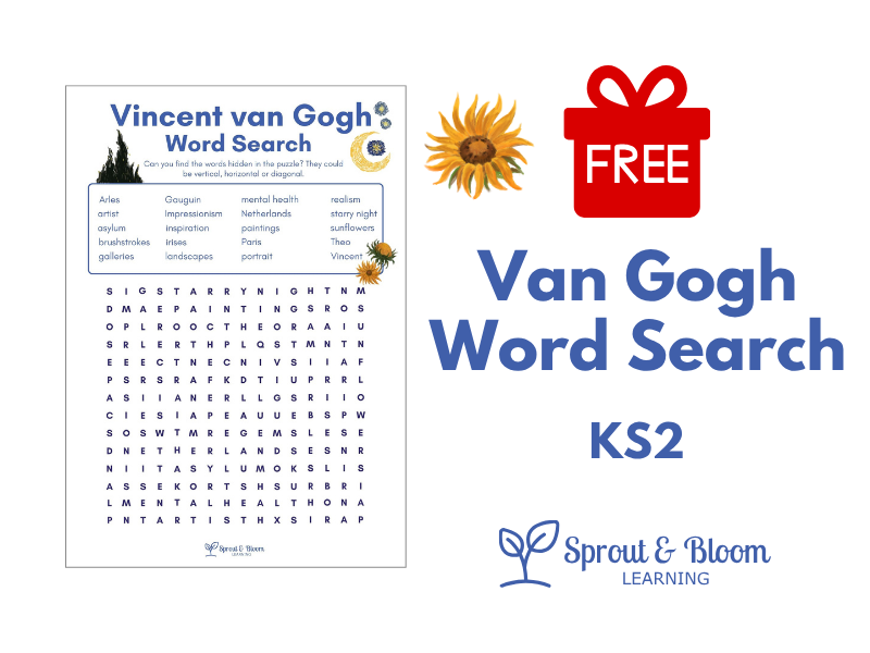 Vincent van Gogh Word Search - FREE