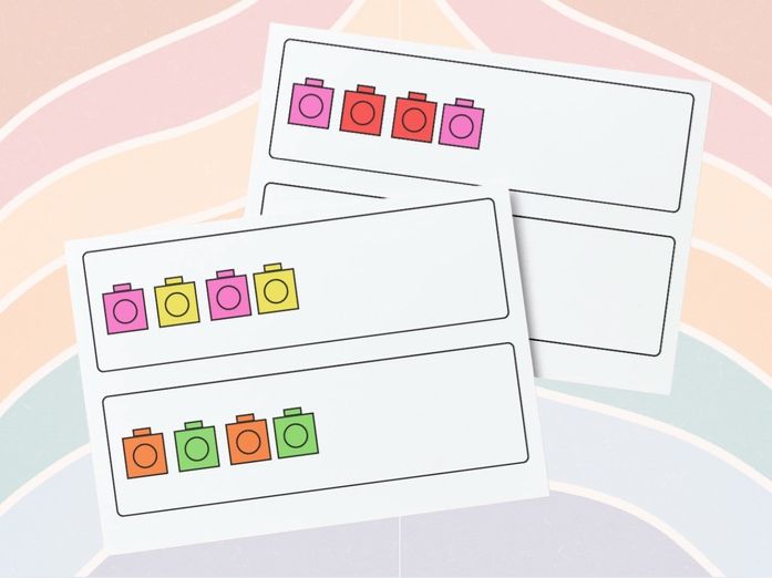 Maths - Repeating Pattern Cube Cards (ABA & ABBA)