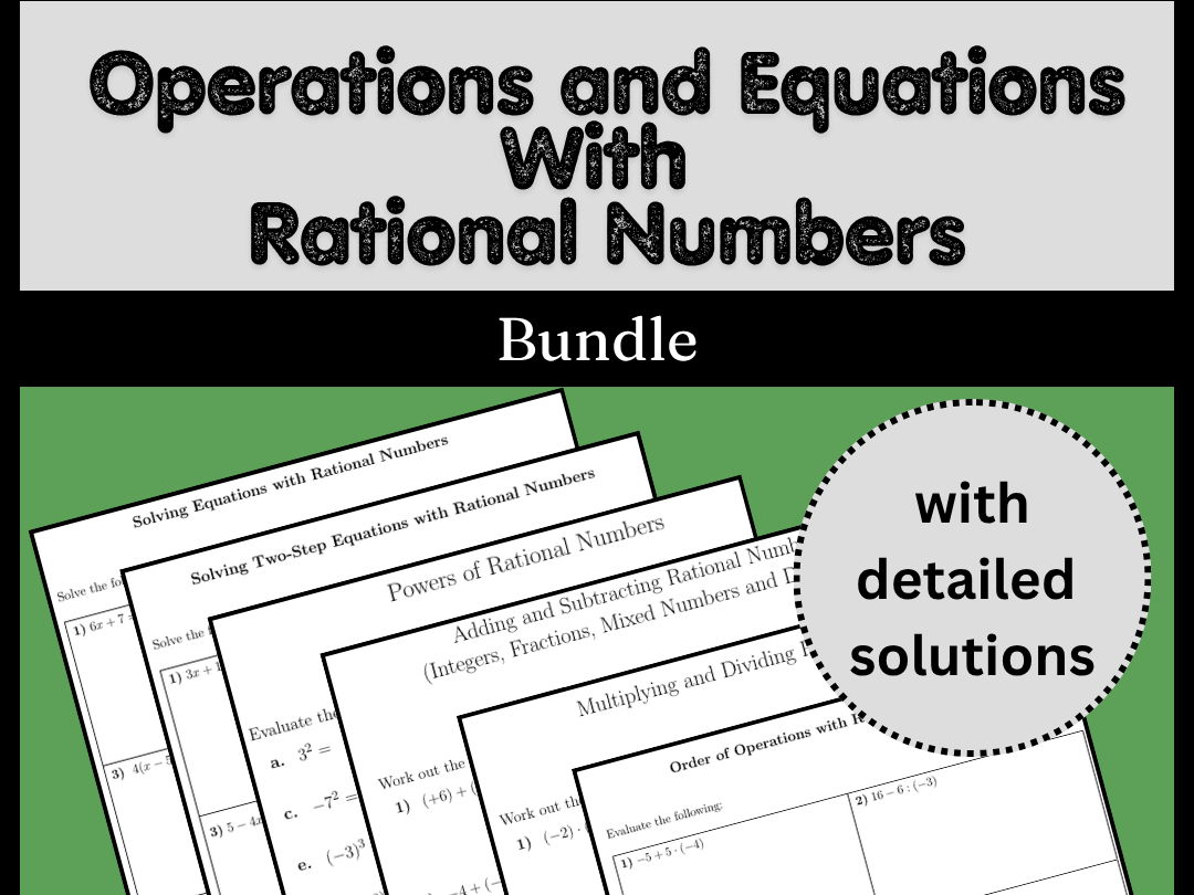 Operations and Equations with Rational Numbers Bundle