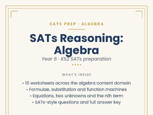 Year 6 SATS Reasoning - Algebra