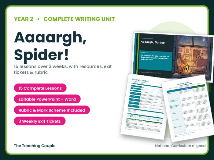 Aaaargh, Spider! | Year 2 English Unit | 15 Complete Lessons + Resources + Marking Scheme