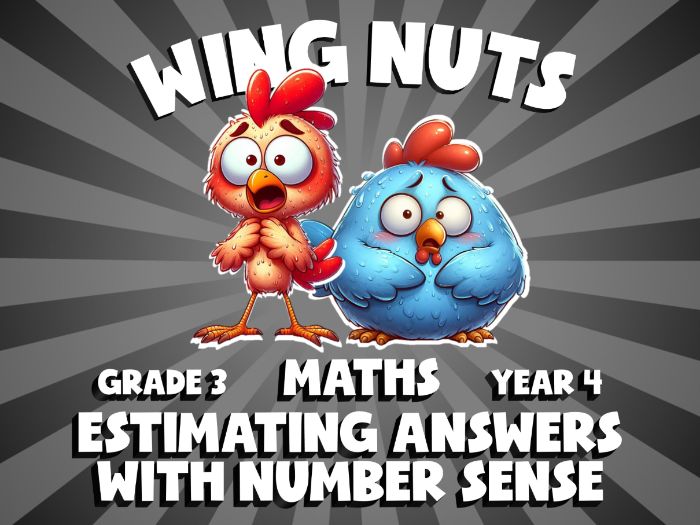 Estimating Answers with Number Sense WING NUTS Maths Game | No-Prep Year 4 Review Activity