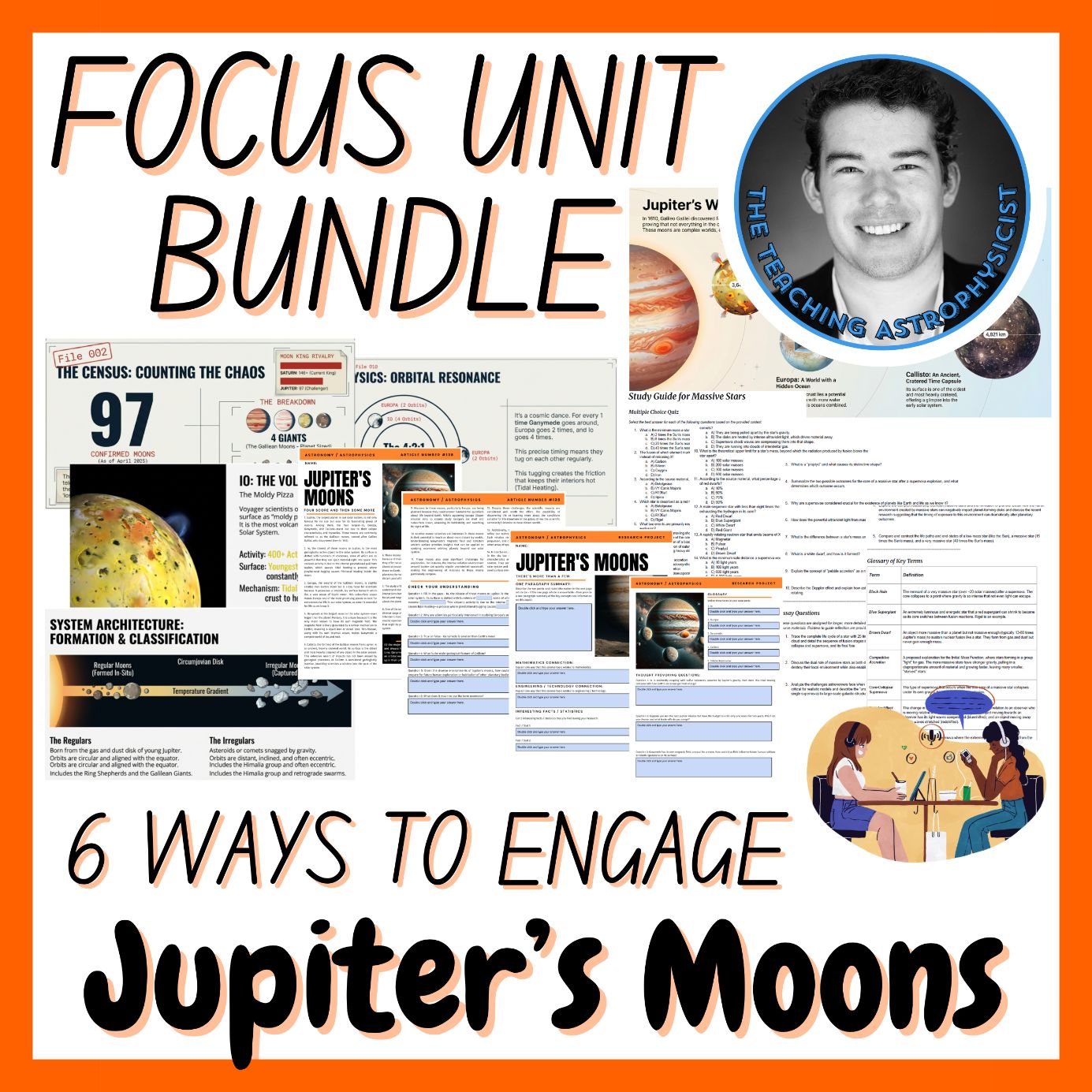 Jupiter's Moons | Focus Unit Bundle | 6 Resources inc Quiz | Space Science