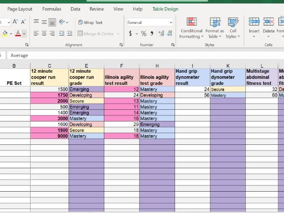 Year 7 fitness tracker
