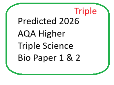 Predicted 2026 AQA Higher TRIPLE Science Bio paper 1 and 2 DATA ONLY