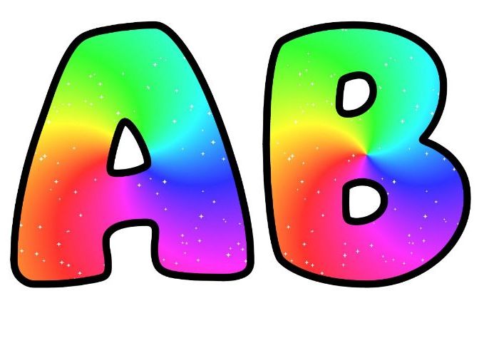 Rainbow Spiral Gradient Bubble Letters | Rainbow Bulletin Board Letters | Classroom Display Pack