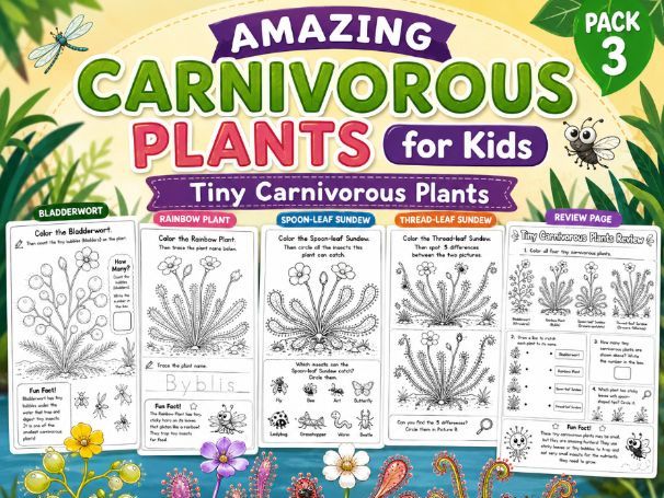 Amazing Carnivorous Plants for Kids – Pack 3: Tiny Carnivorous Plants