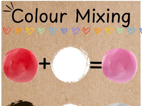 Colour Mixing Poster - Grey, Pink, Brown