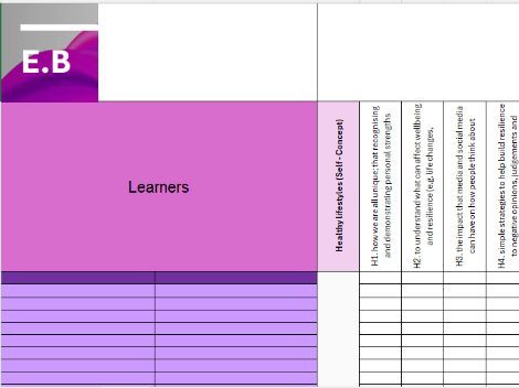 PSHE TRACKER for PSHE Association H, L & R Values KS3 & KS4