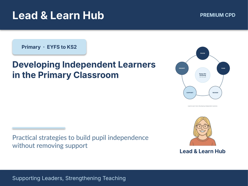Developing Independent Learners Primary CPD