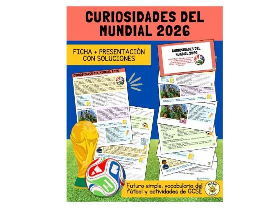 Curiosidades del Mundial Football World Cup Spanish presentation + worksheet with answers